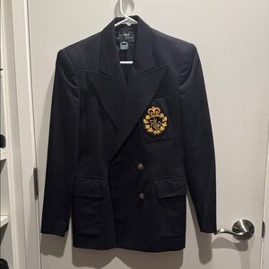 Ralph Lauren Navy Blazer with Gold Crest